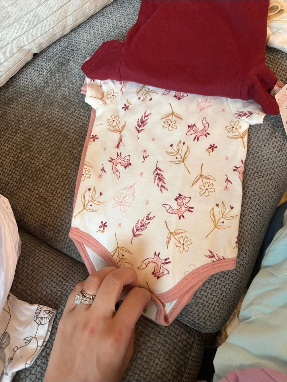 Daddy's Little Girl Maroon Fox Bodysuit - Girls One-Piece
